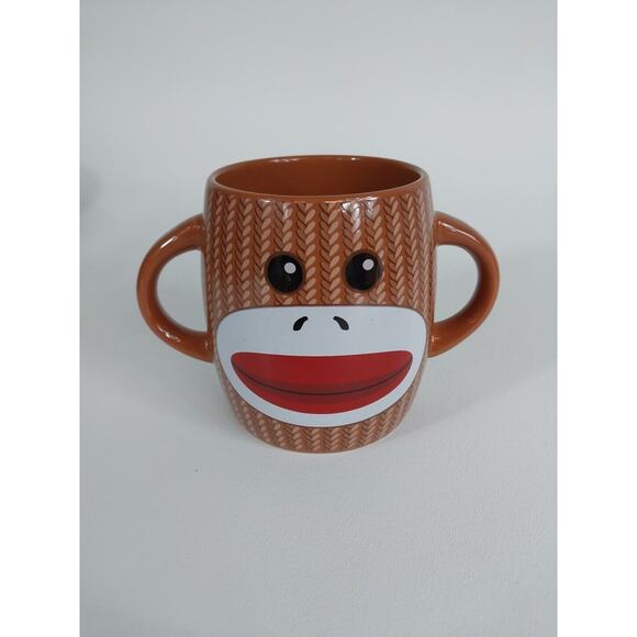 Sock Monkey Cup Mug Double Handle Ceramic 16 Ounce Galerie - Picture 2 of 4